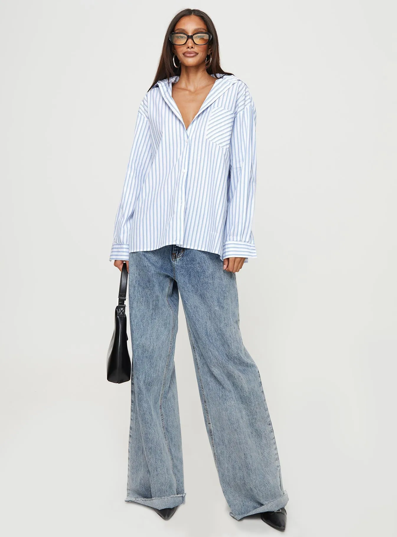 Laverne Stripe Shirt Blue / White sold by Princess Polly product image thumbnail 3