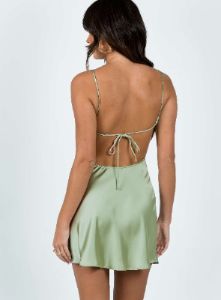 Clemence Mini Dress Sage sold by Princess Polly