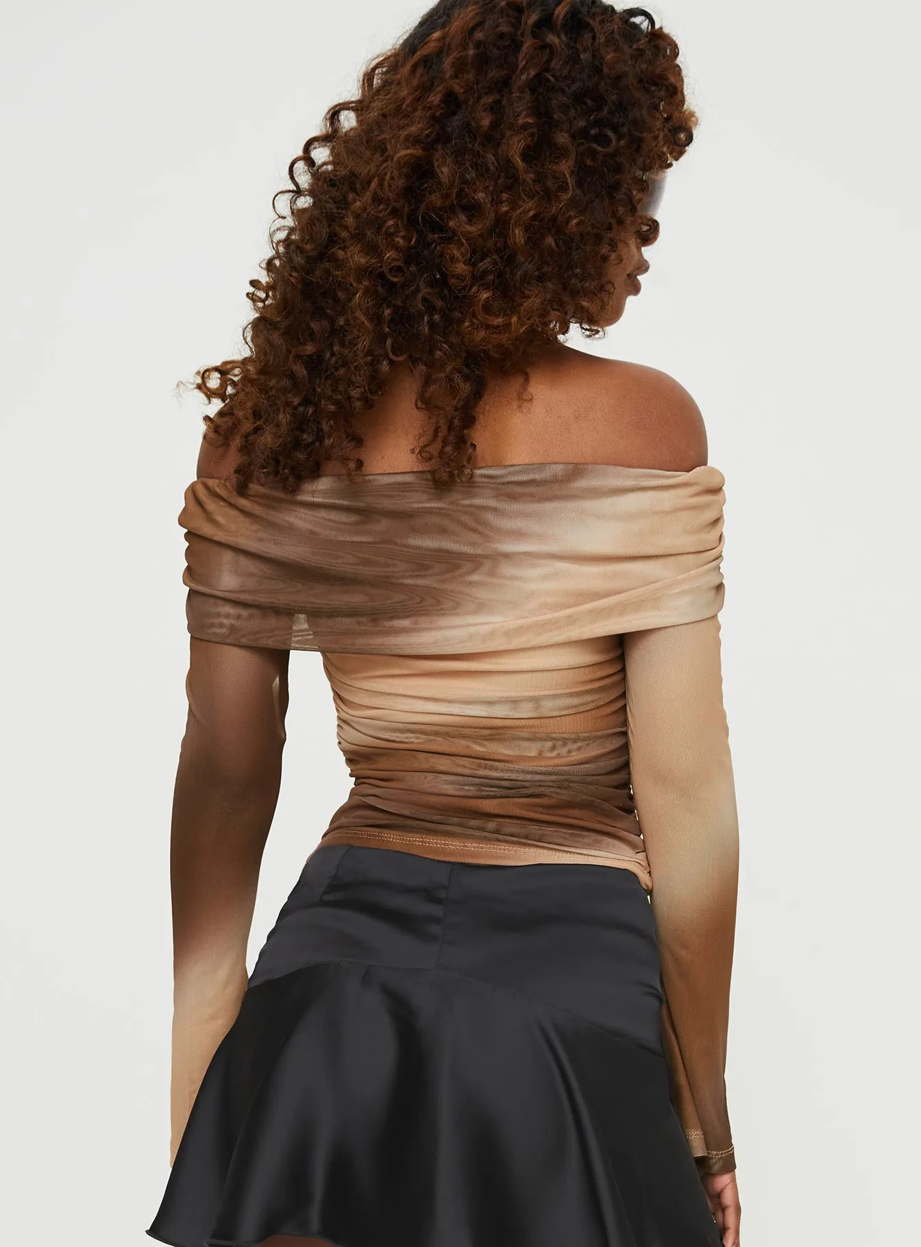 Lotta Off The Shoulder Top Brown sold by Princess Polly product image thumbnail 5
