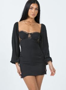 Teyana Mini Dress Black sold by Princess Polly