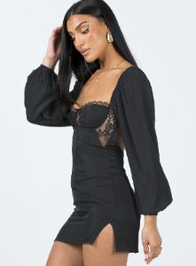 Teyana Mini Dress Black sold by Princess Polly