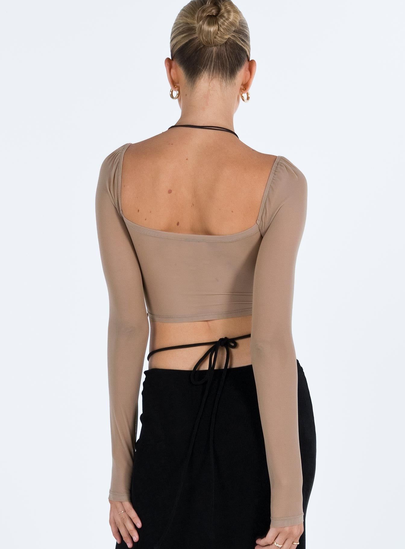 Beverly Long Sleeve Top Beige sold by Princess Polly product image thumbnail 5