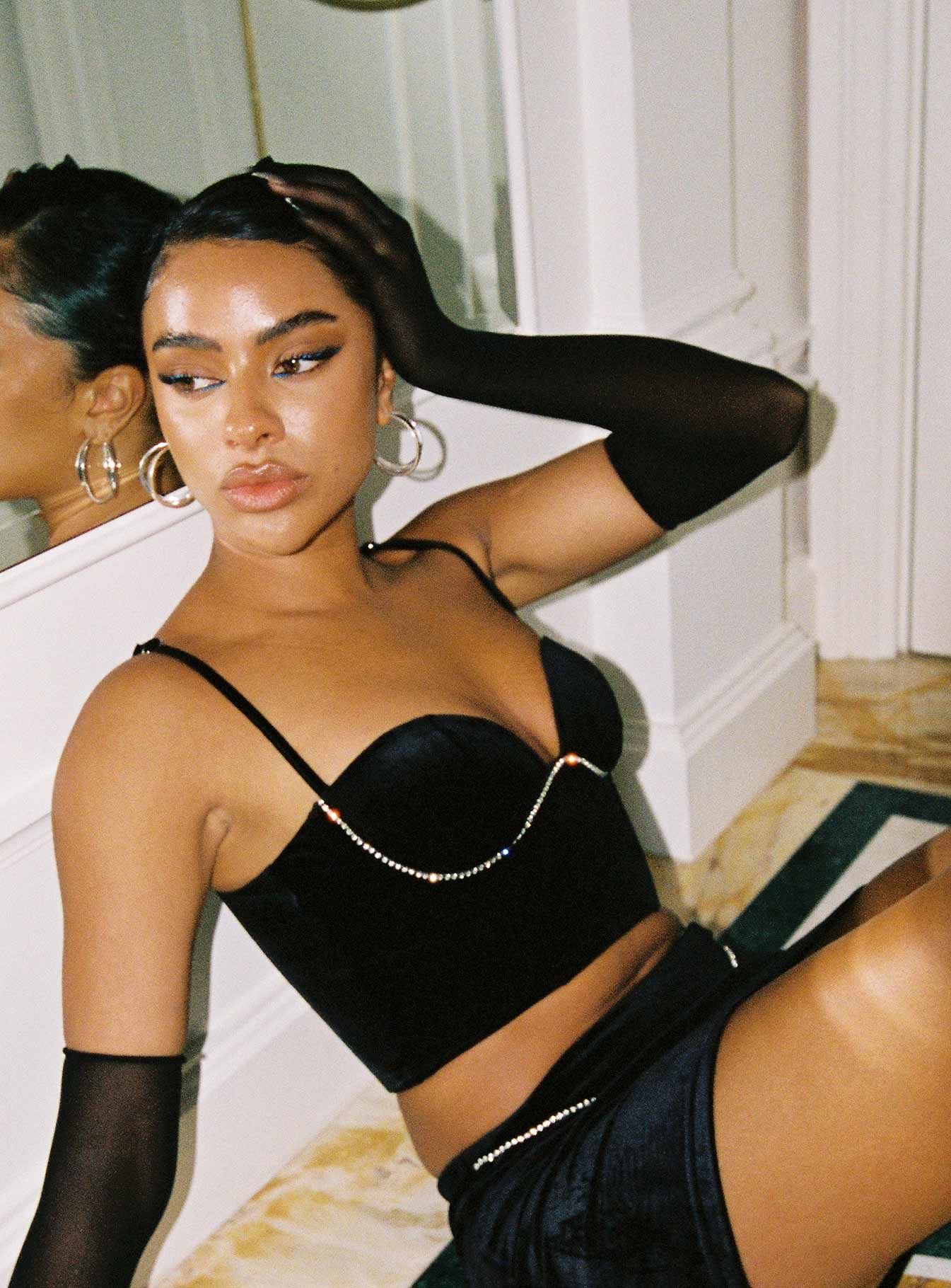 Claude Rhinestone Top Black sold by Princess Polly product image thumbnail 3