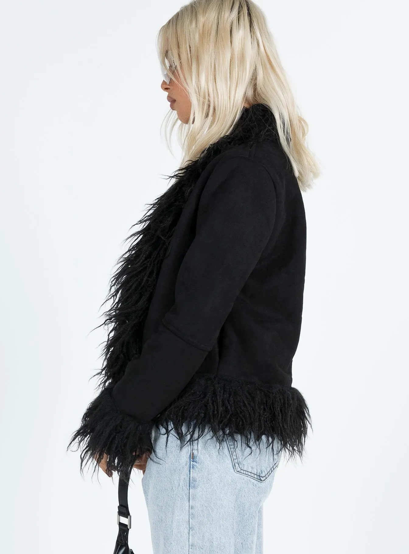 Lowden Faux Fur Jacket Black sold by Princess Polly product image thumbnail 4