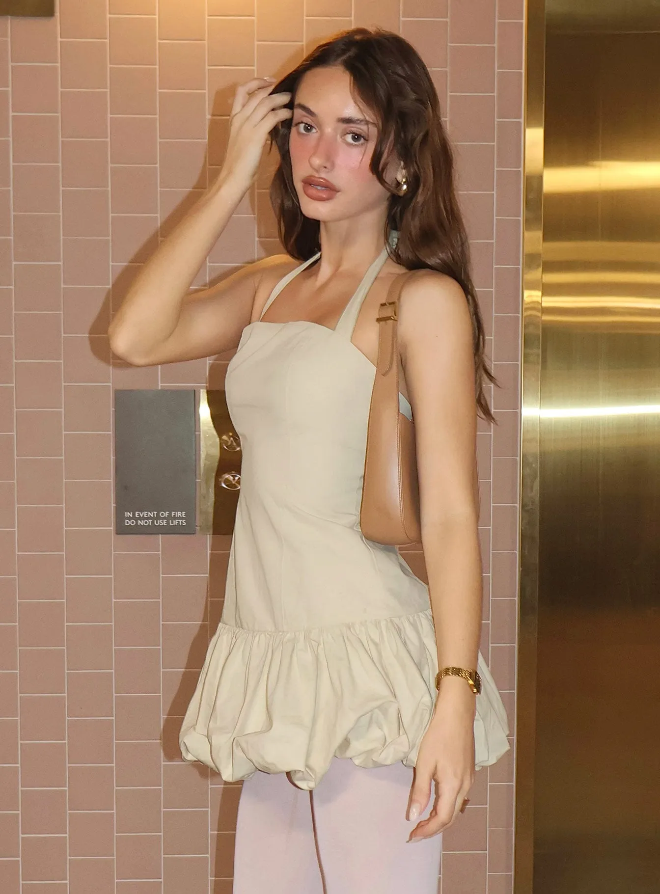 Sofia Mini Dress Cornsilk sold by Princess Polly