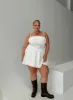 Slow Dance Linen Blend Mini Dress White Curve sold by Princess Polly