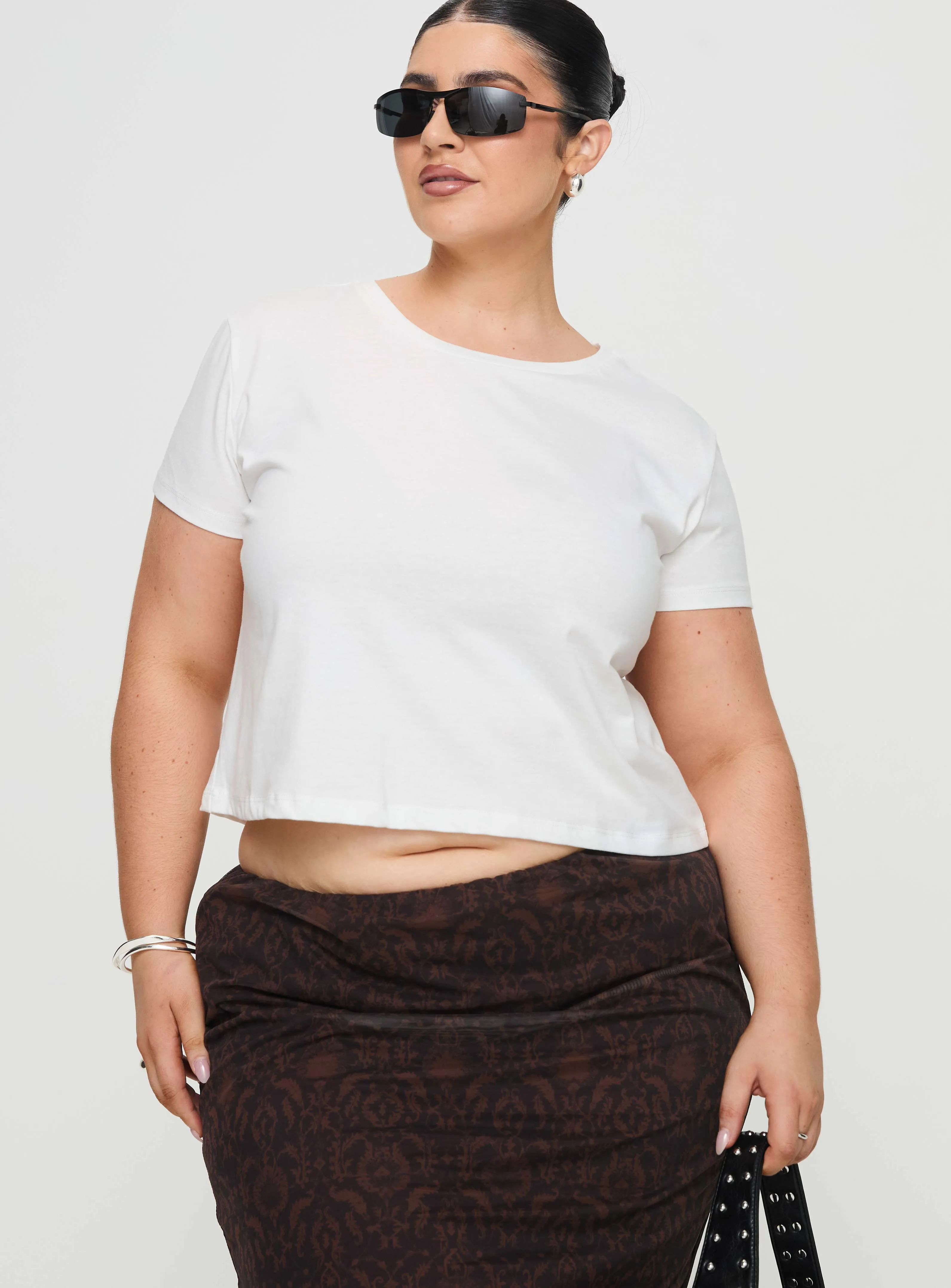 Micah Tee White Curve sold by Princess Polly product image thumbnail 2