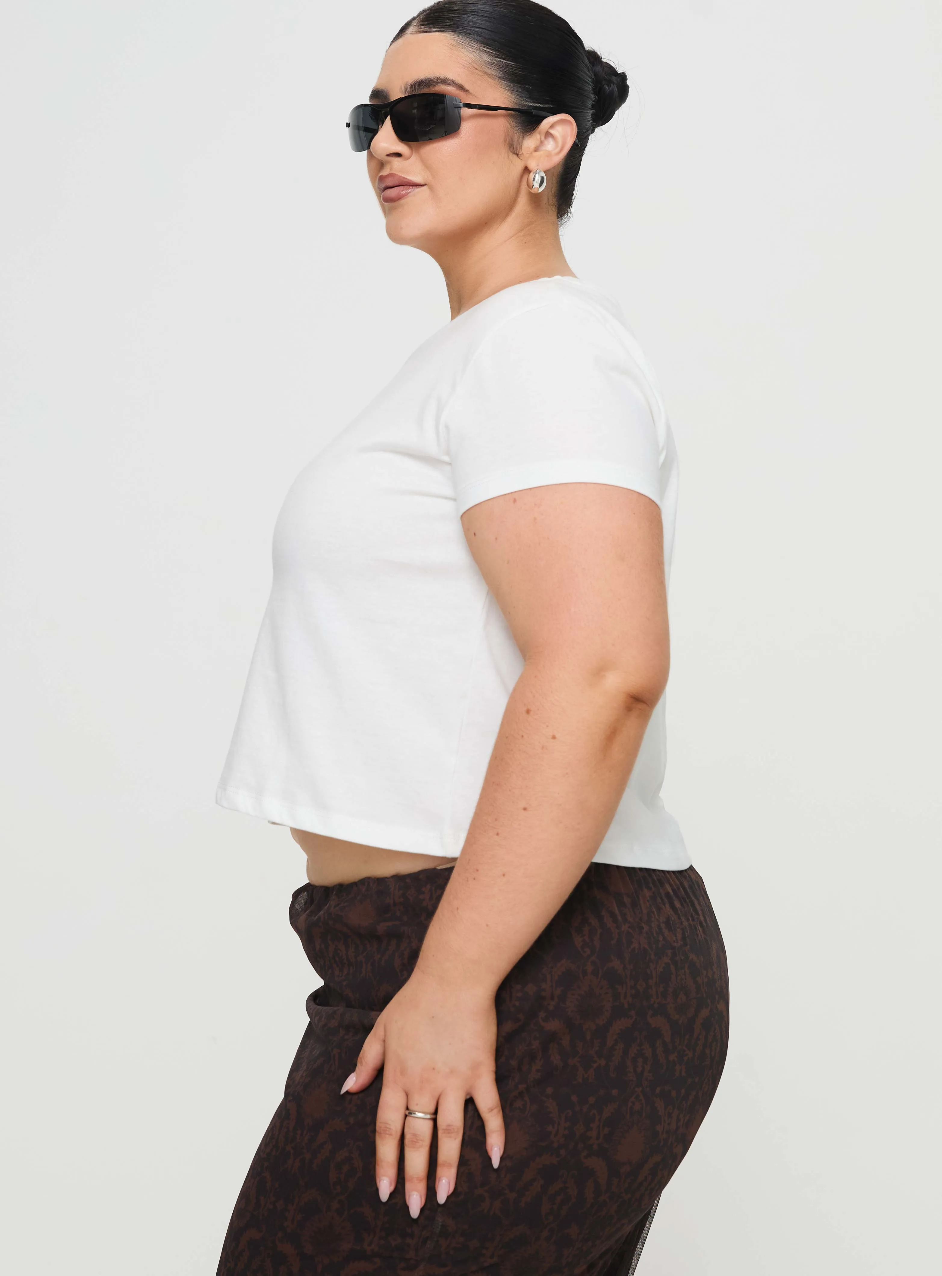 Micah Tee White Curve sold by Princess Polly product image thumbnail 4