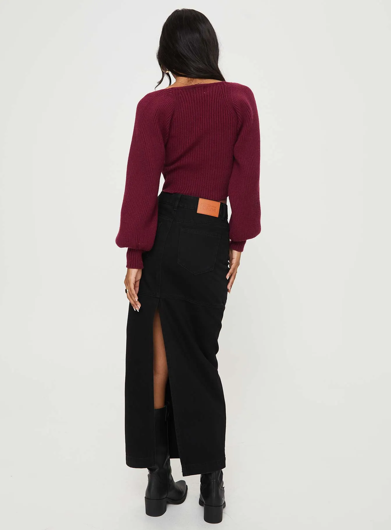 Markanna Denim Midi Skirt Black sold by Princess Polly product image thumbnail 5