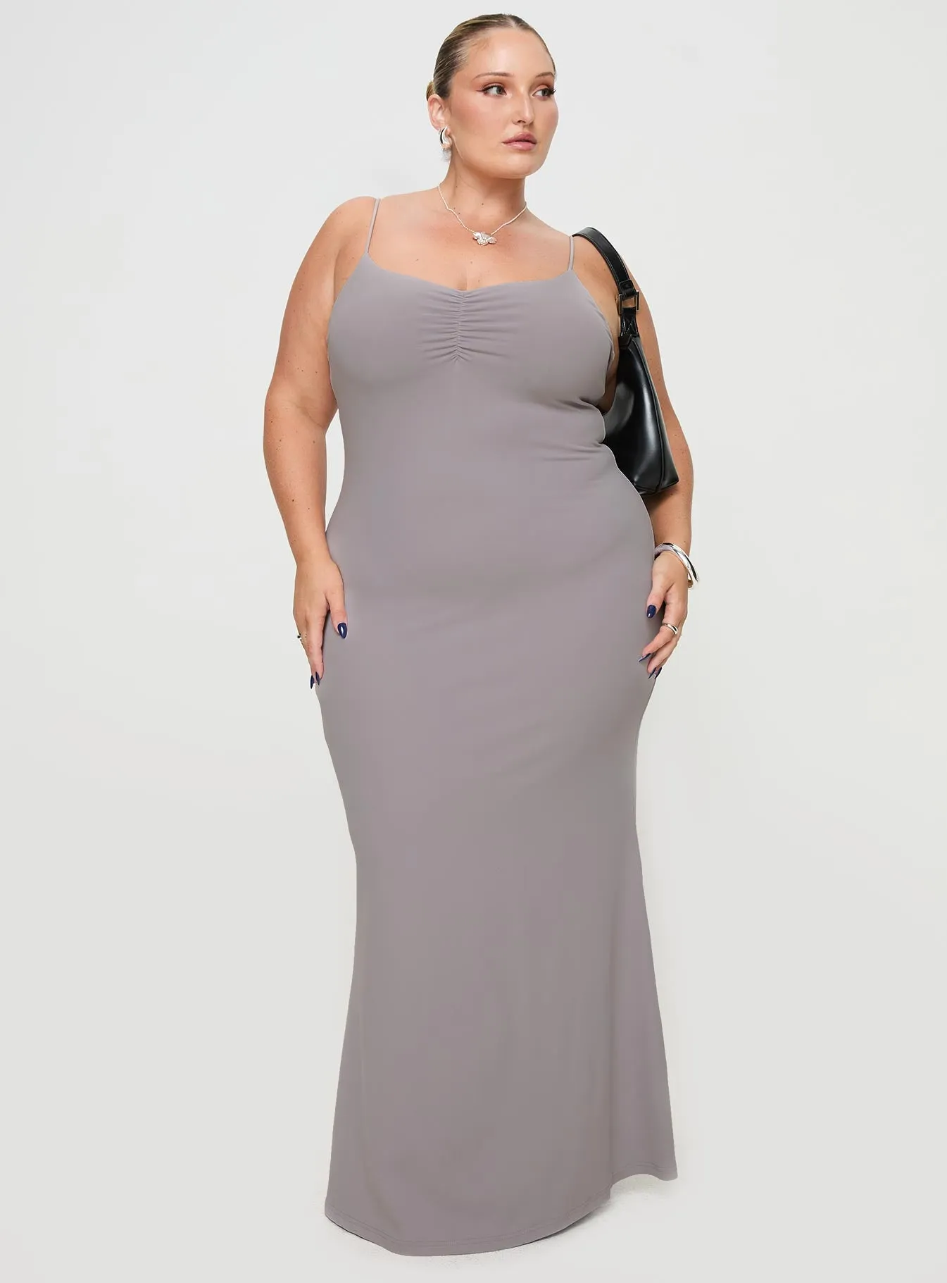 Arabellia Maxi Dress Grey Curve sold by Princess Polly product image thumbnail 3