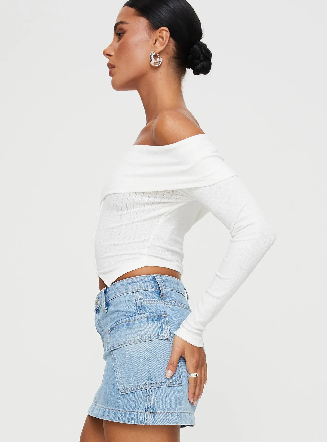 Ferotti Off The Shoulder Top White sold by Princess Polly product image thumbnail 4