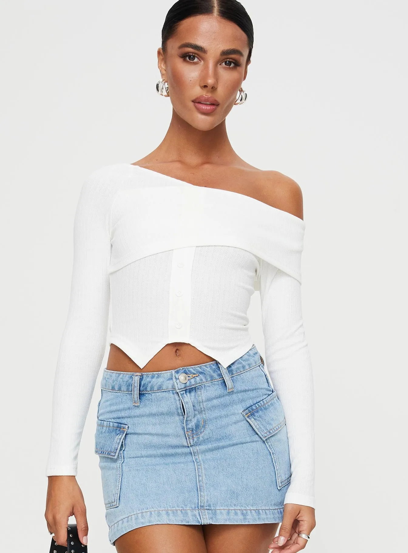 Ferotti Off The Shoulder Top White sold by Princess Polly product image thumbnail 2