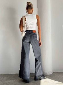 Dream Big Wide Leg Flare Jeans Denim sold by Princess Polly