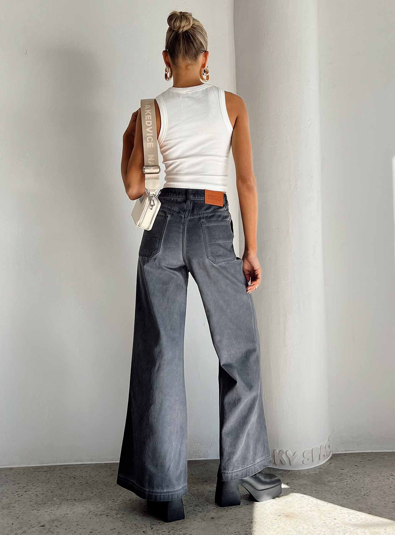 Dream Big Wide Leg Flare Jeans Denim sold by Princess Polly product image thumbnail 3
