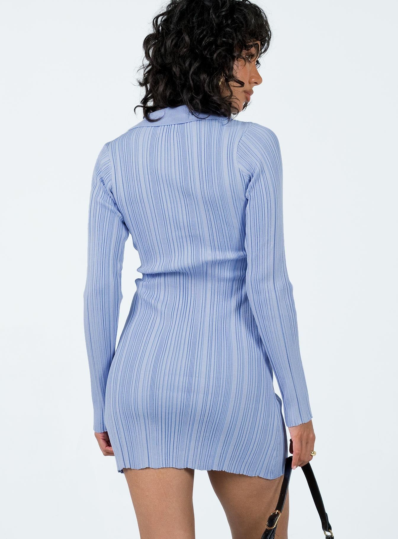 Palermo Long Sleeve Mini Dress Blue sold by Princess Polly product image thumbnail 4