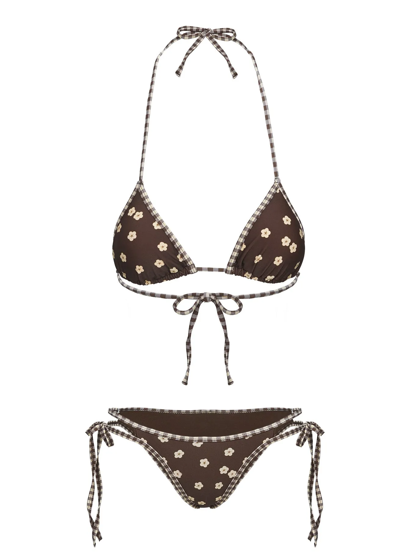 Bellarosa Triangle Bikini Top Brown Floral sold by Princess Polly product image thumbnail 5