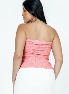 Jaynee Strapless Top Pink sold by Princess Polly