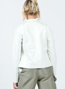 Motel Olivia Faux Leather Jacket White sold by Princess Polly