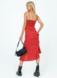 Love Birds Midi Dress Red sold by Princess Polly