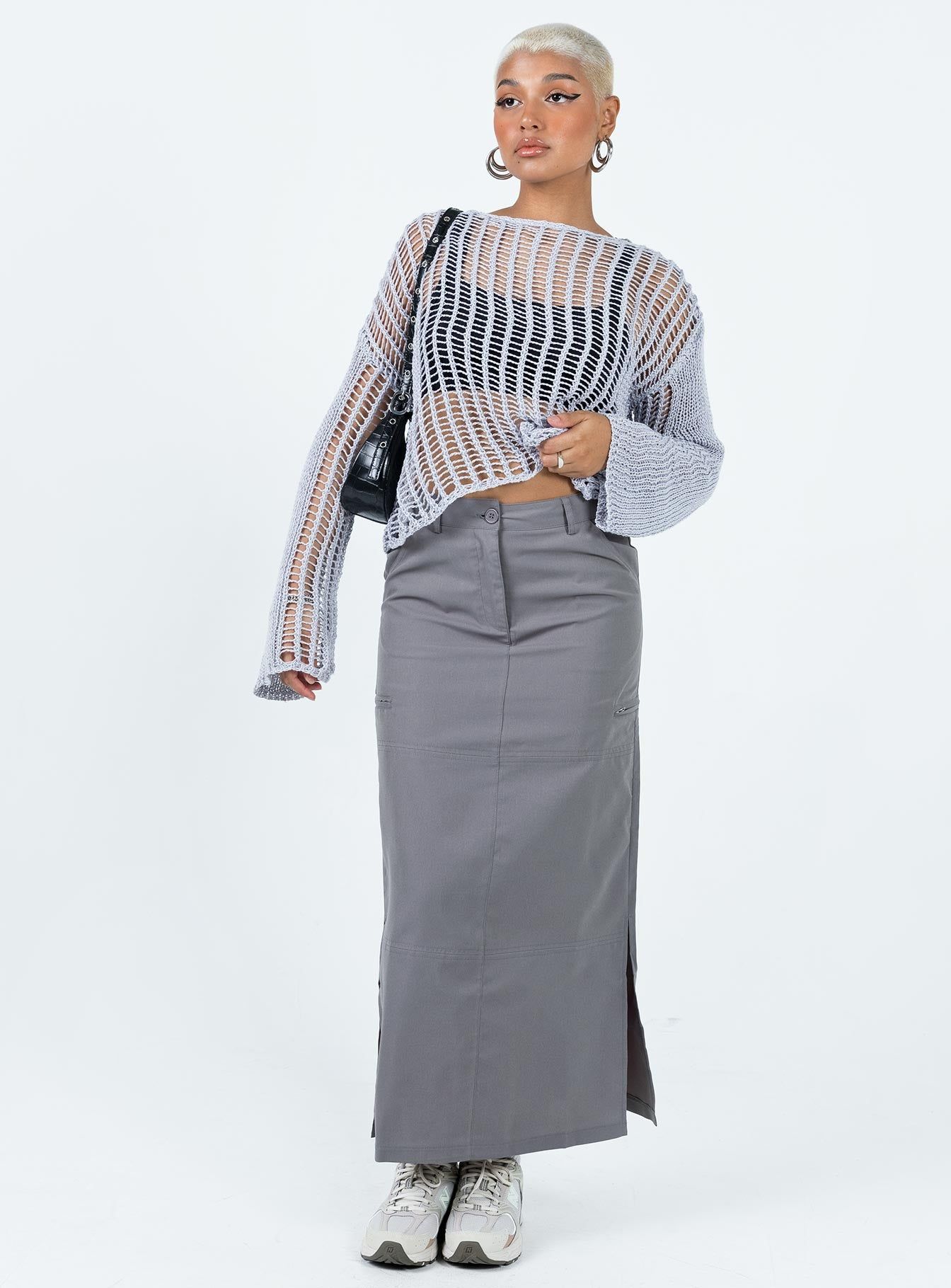 Elderbery Cargo Maxi Skirt Grey sold by Princess Polly product image thumbnail 3