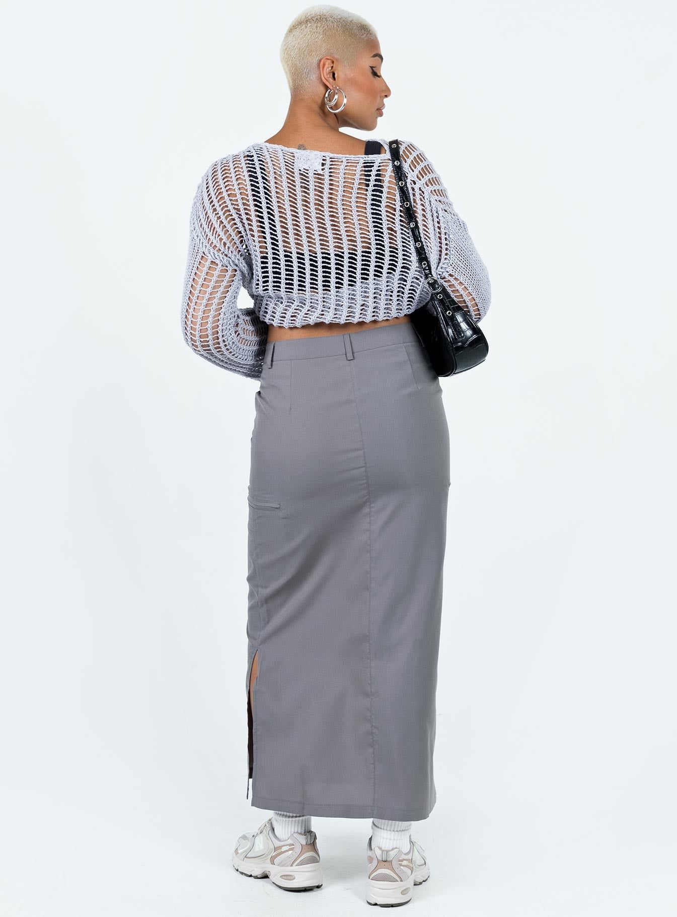 Elderbery Cargo Maxi Skirt Grey sold by Princess Polly product image thumbnail 5