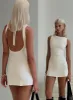 Mayok Mini Dress Cream Petite sold by Princess Polly