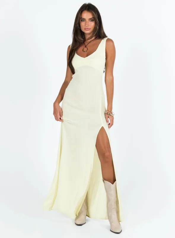 Shannyn Maxi Dress Yellow sold by Princess Polly