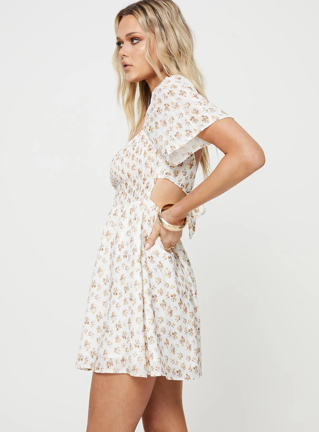 Summer Nights Mini Dress White Floral sold by Princess Polly product image thumbnail 4