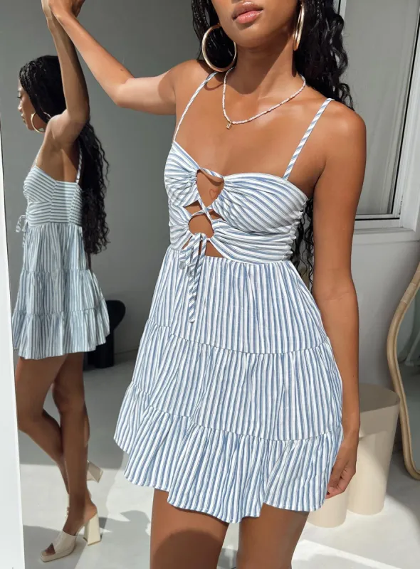 Rise Up Mini Dress Navy sold by Princess Polly