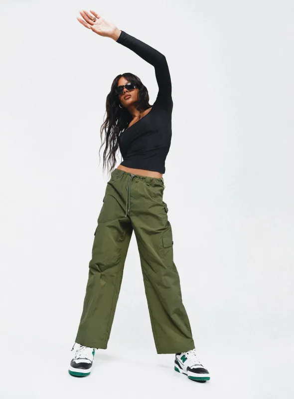 Erave Parachute Pants Khaki sold by Princess Polly
