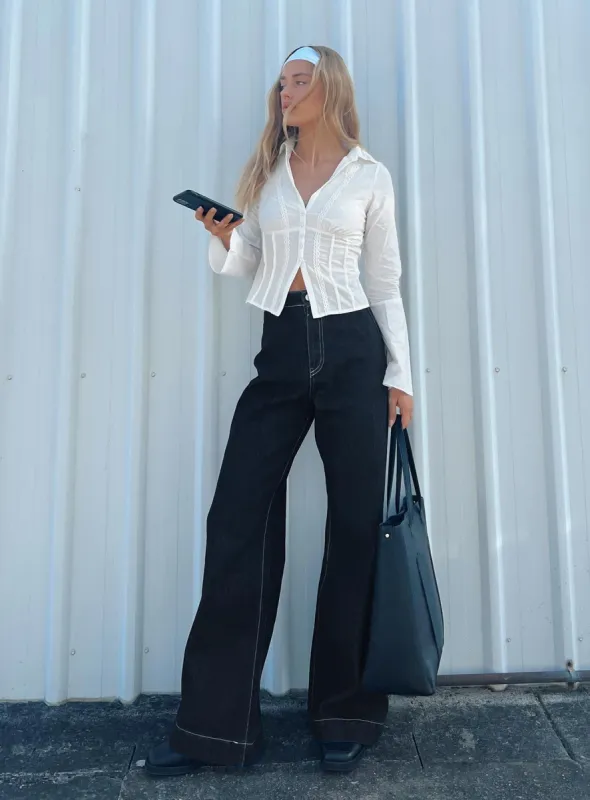 Boorala Wide Leg Jeans Dark Wash Denim sold by Princess Polly