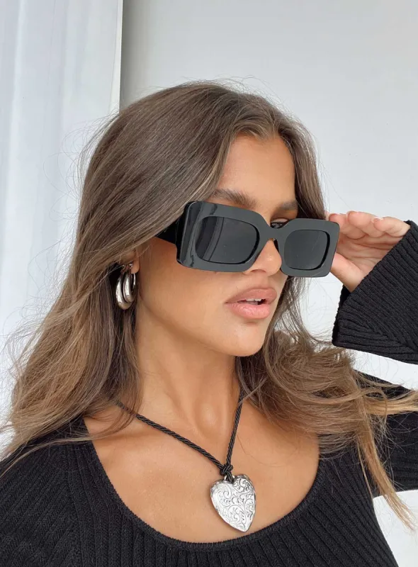 Prosser Sunglasses Black sold by Princess Polly