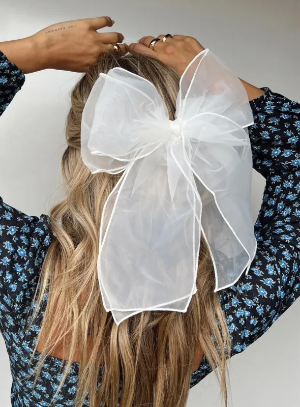 Wicks Hair Bow White sold by Princess Polly