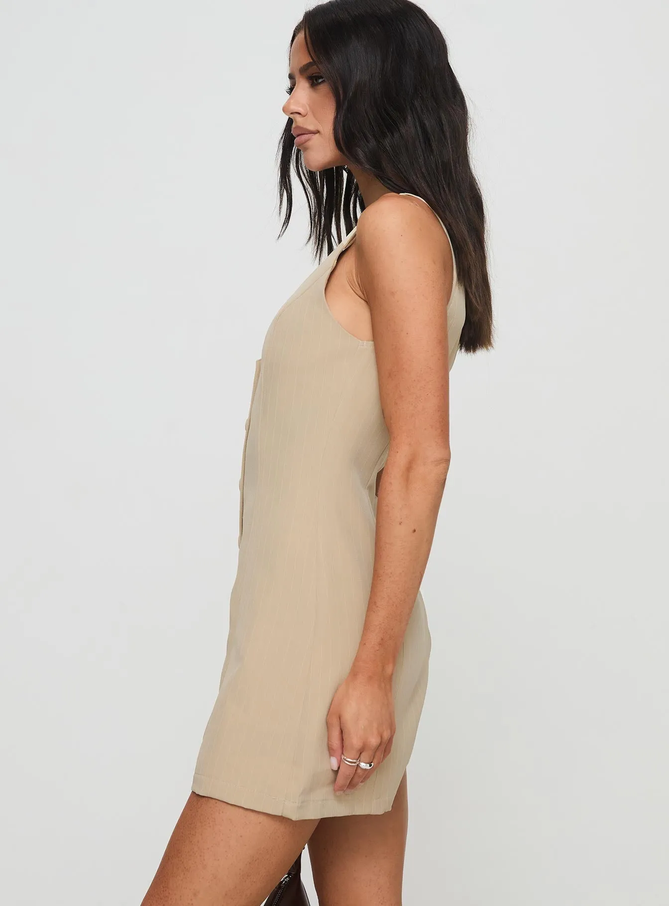 Damico Romper Beige Pinstripe sold by Princess Polly product image thumbnail 4