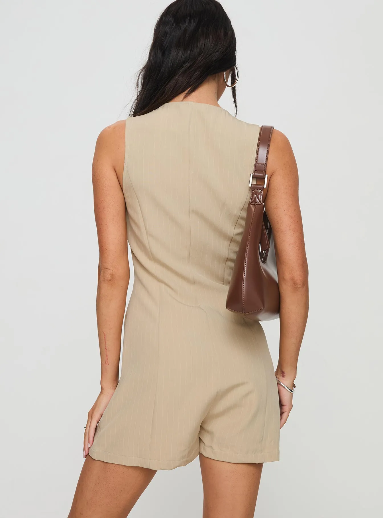 Damico Romper Beige Pinstripe sold by Princess Polly product image thumbnail 5