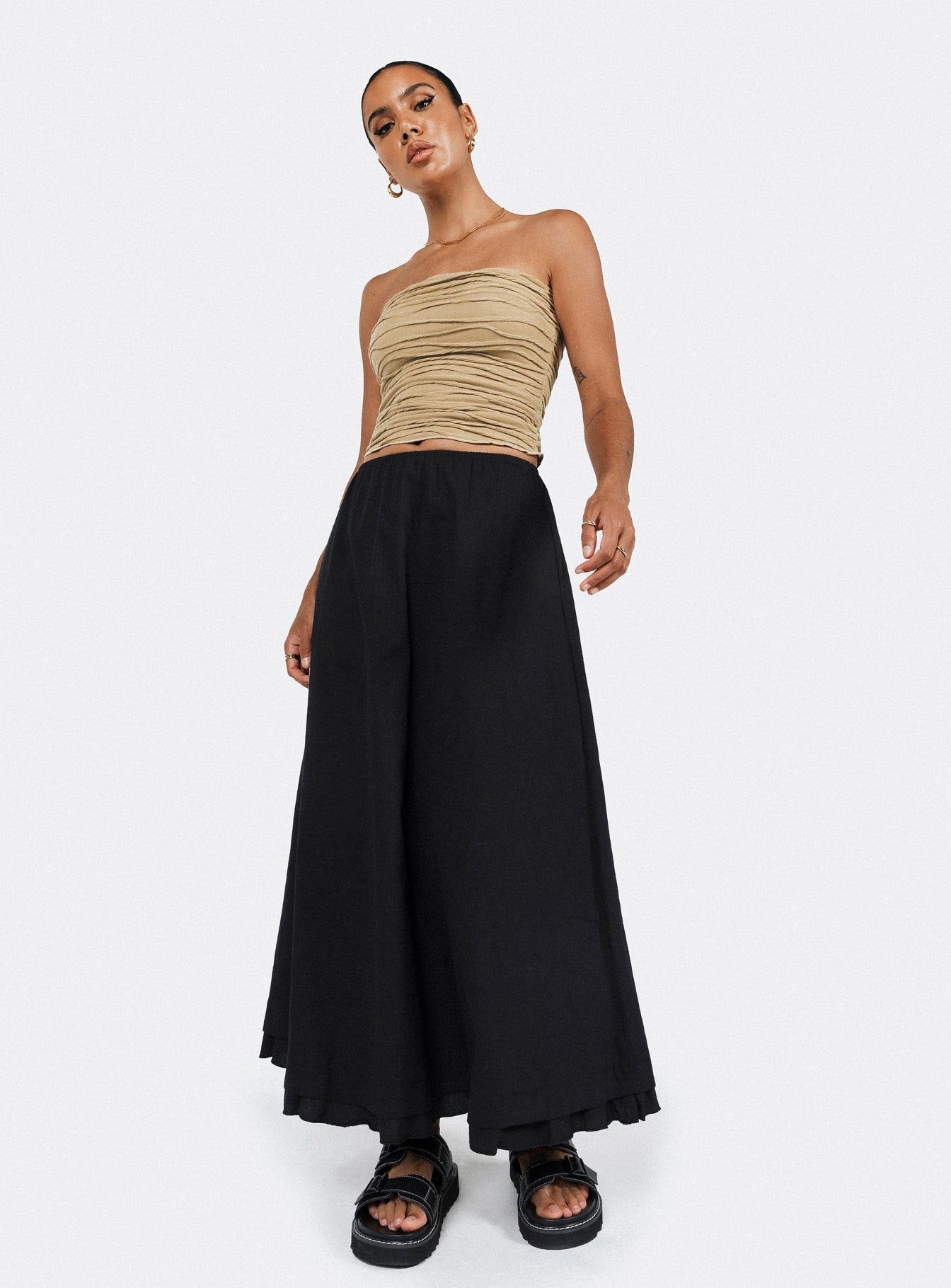 Empress Of Love Maxi Skirt Black sold by Princess Polly