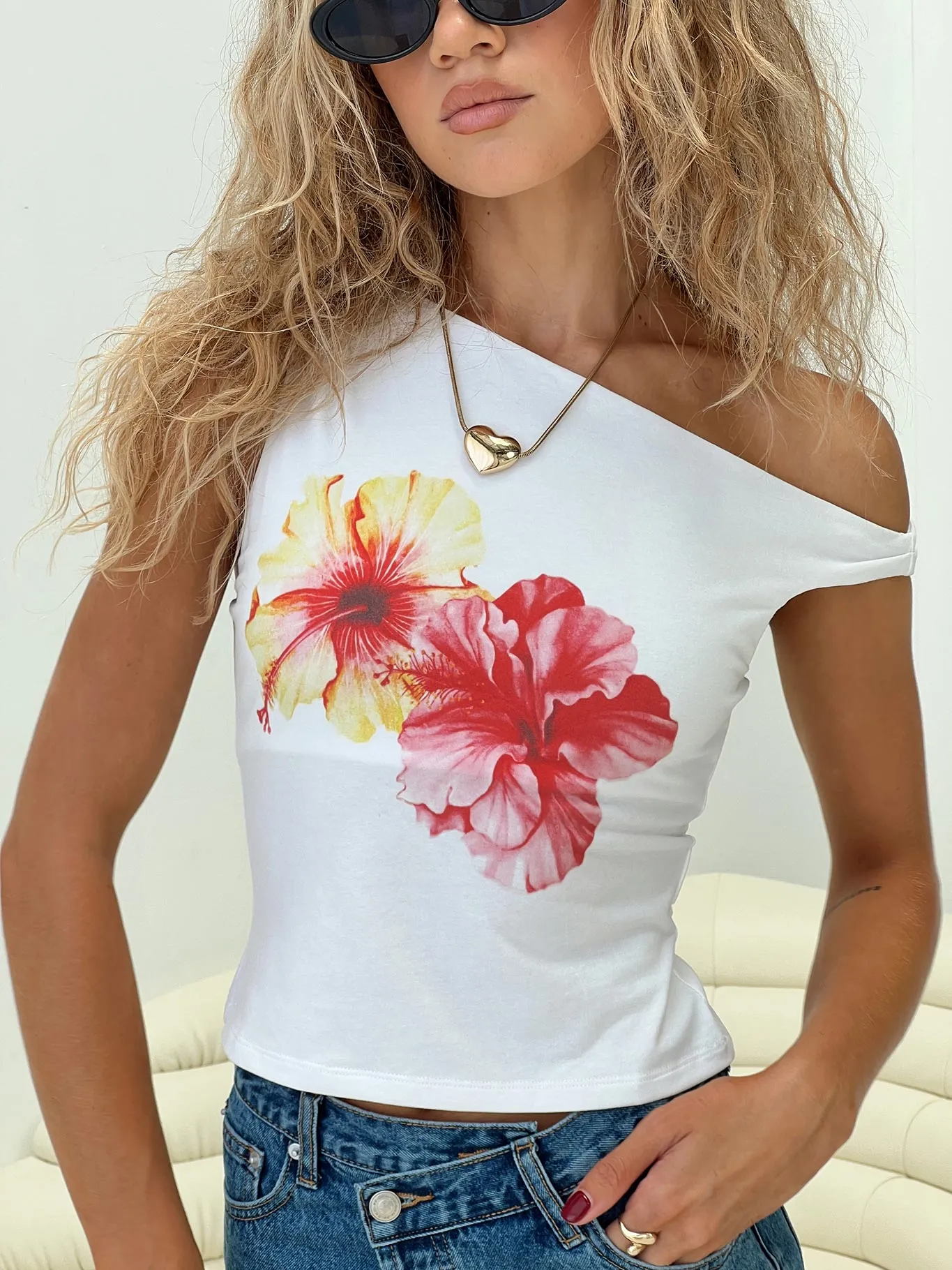 Edwardi Hibiscus Top White sold by Princess Polly