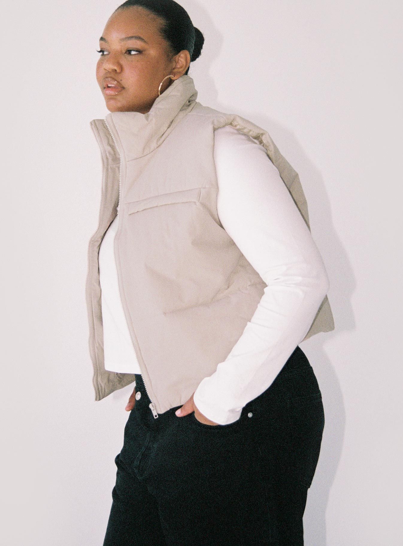 Kirby Puffer Vest Cream Curve sold by Princess Polly product image thumbnail 3