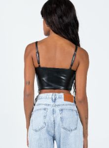 Foxhill PU Top Black sold by Princess Polly