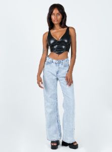 Foxhill PU Top Black sold by Princess Polly