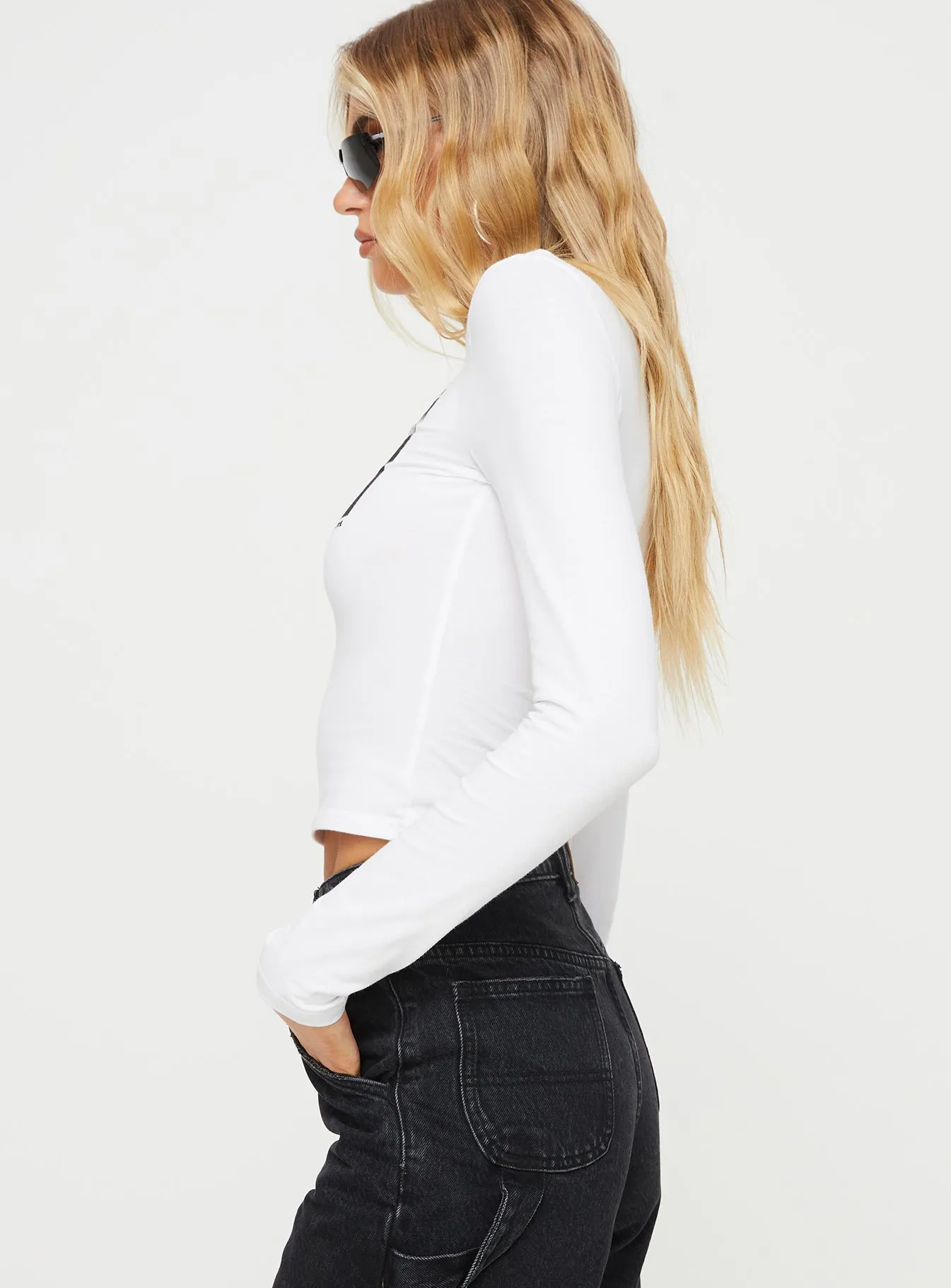 West Coast Tour Long Sleeve Top White sold by Princess Polly product image thumbnail 4