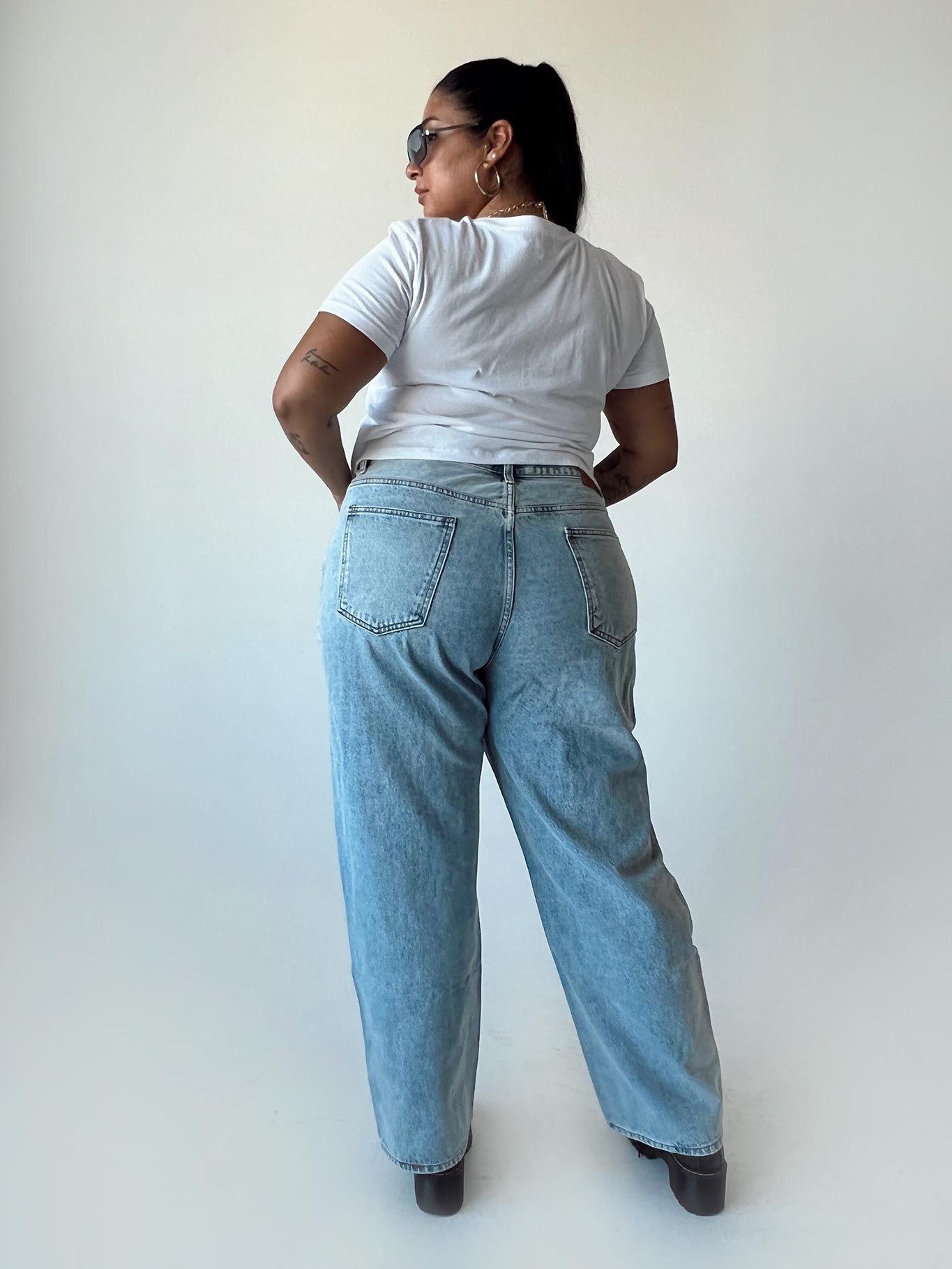 Holly Asymmetric Ripped Leg Jeans Curve sold by Princess Polly product image thumbnail 4