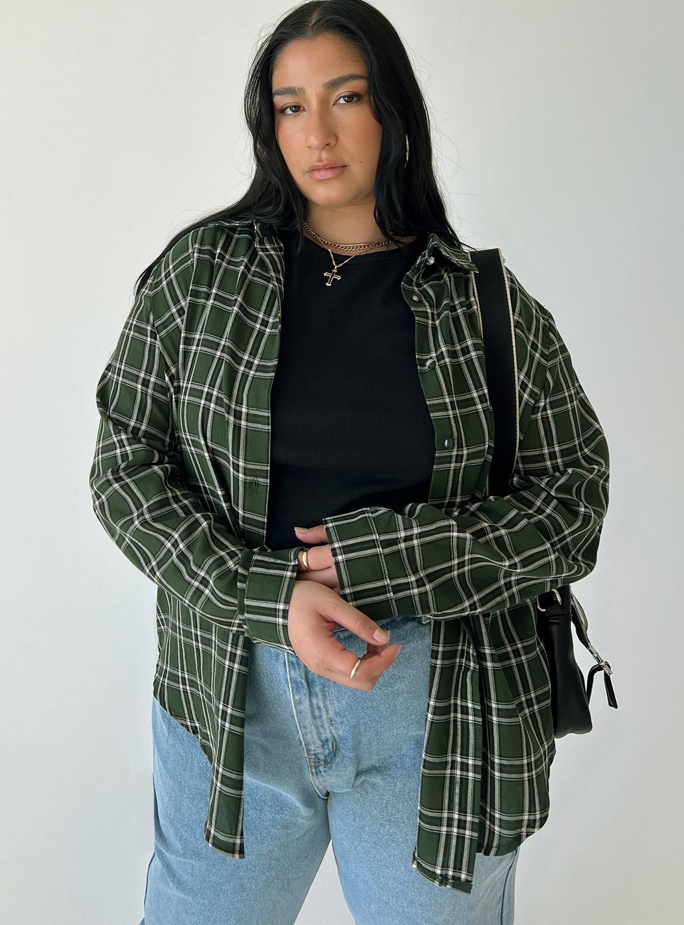 Nora Shirt Forest Green Curve sold by Princess Polly product image thumbnail 2