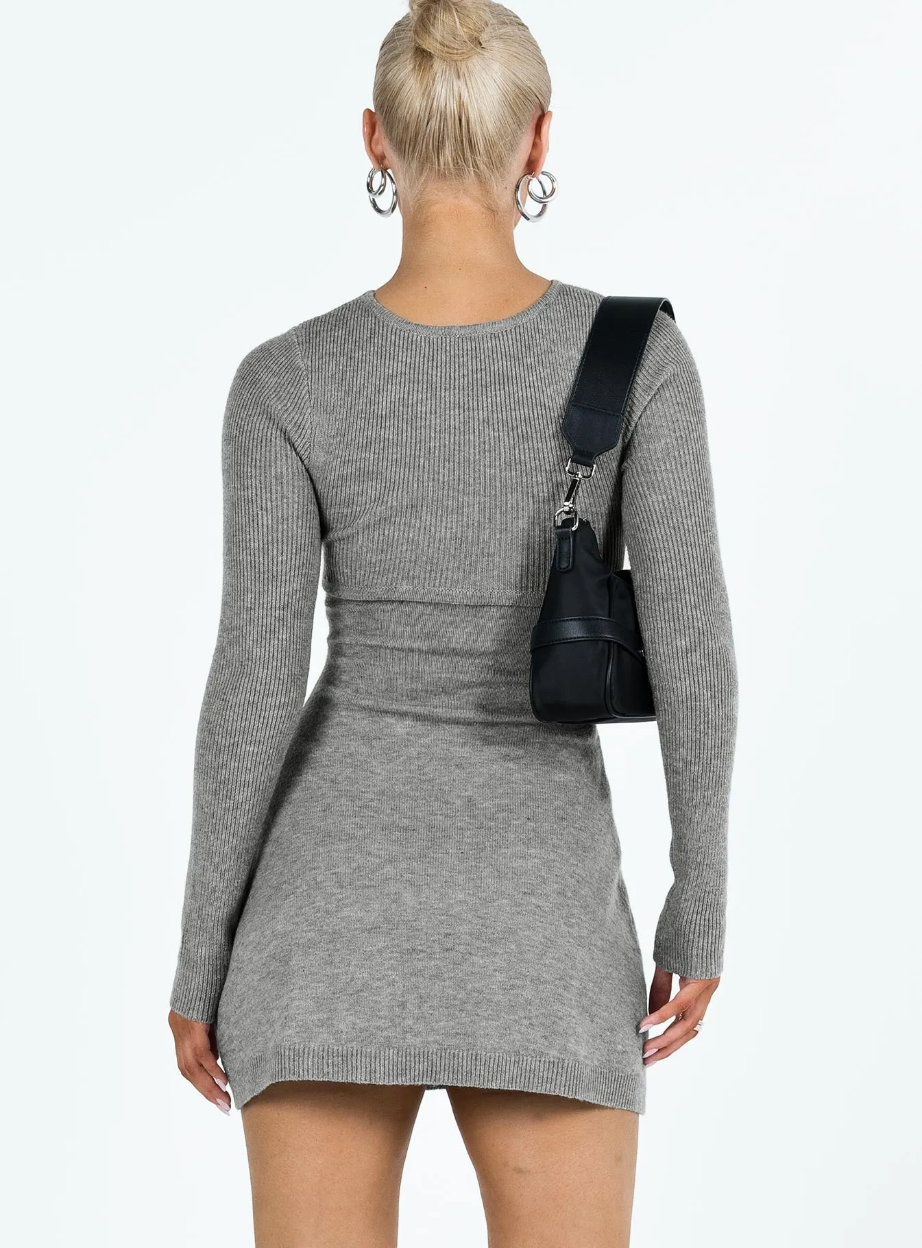 Tomer Knit Mini Dress Grey sold by Princess Polly product image thumbnail 4