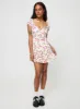 Floreen Mini Dress White / Red Floral sold by Princess Polly