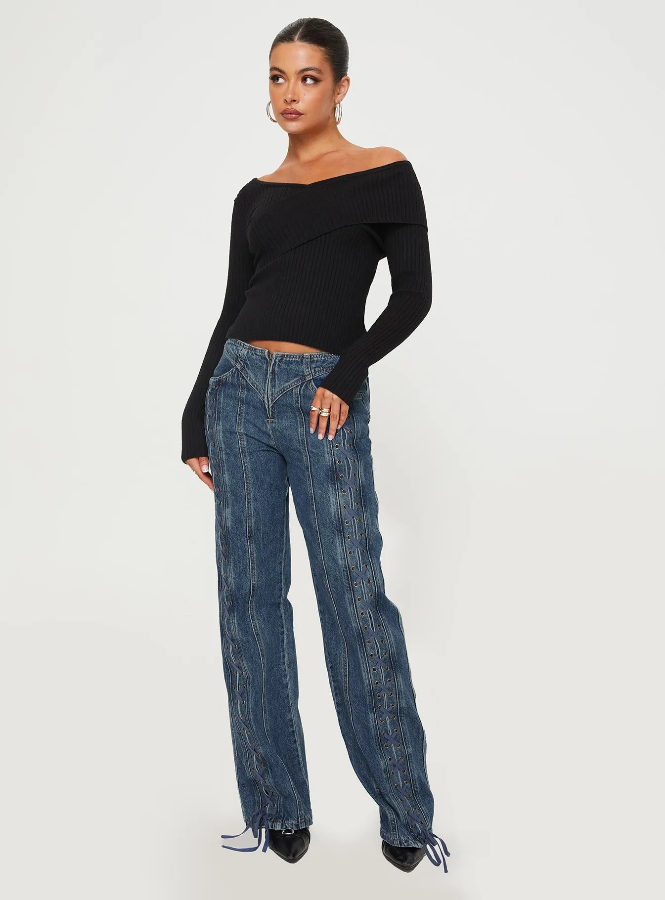 Nolia Long Sleeve Top Black sold by Princess Polly product image thumbnail 2