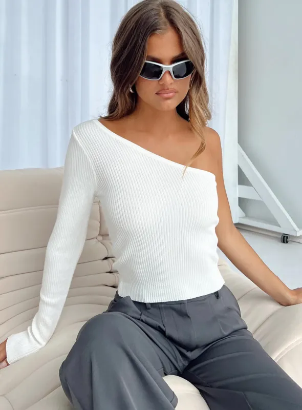 Kandora One Shoulder Top Ivory sold by Princess Polly