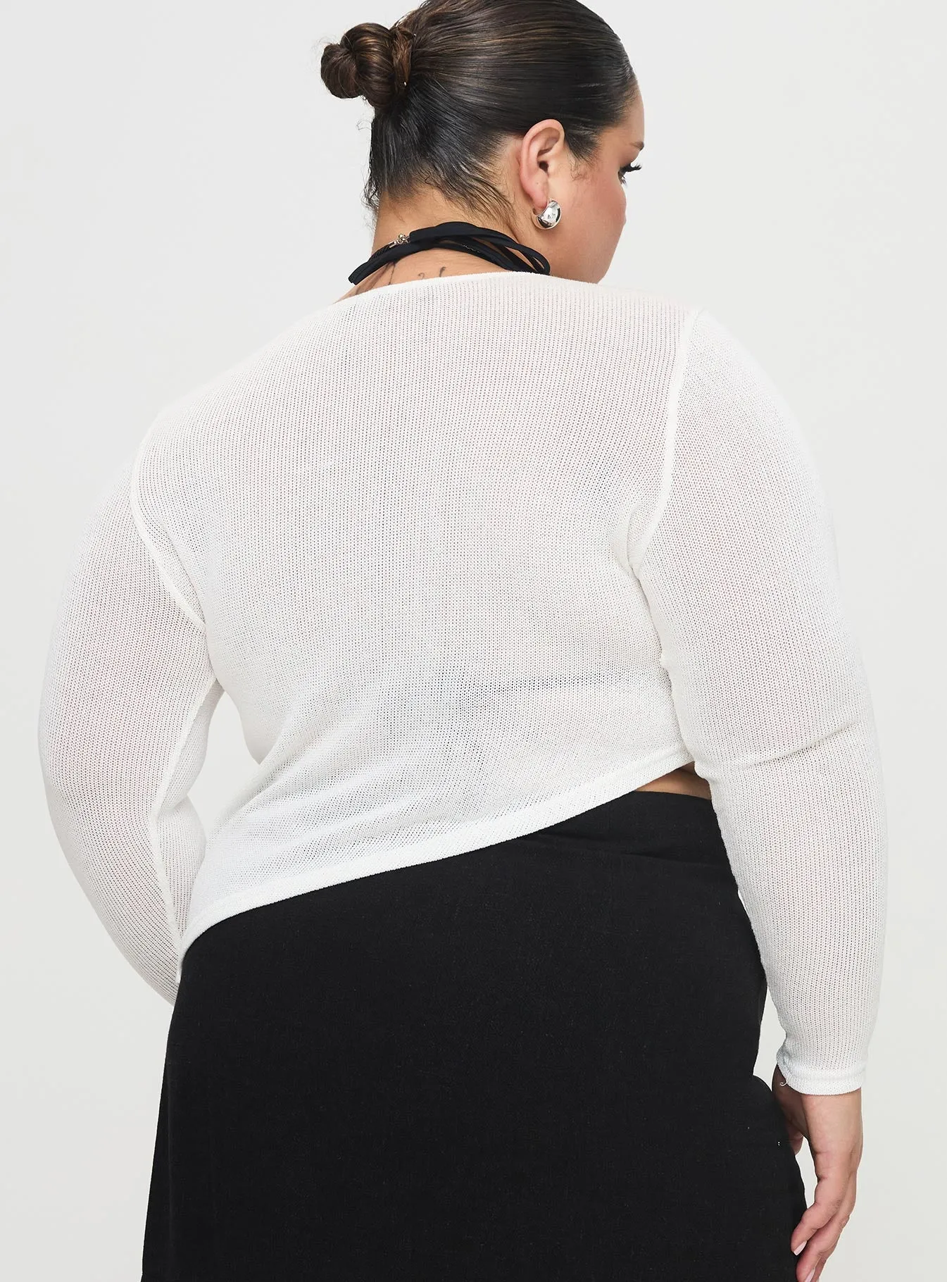 Pratt Long Sleeve Top White Curve sold by Princess Polly product image thumbnail 5