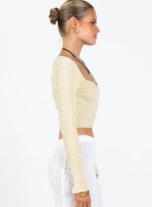 Wilden Long Sleeve Top Cream sold by Princess Polly