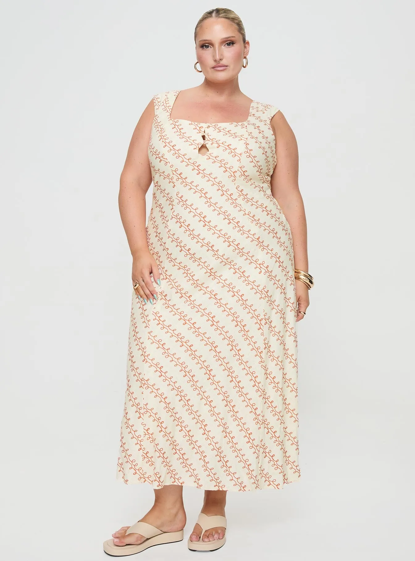 Chosen Girl Linen Blend Maxi Dress Multi Curve sold by Princess Polly product image thumbnail 2